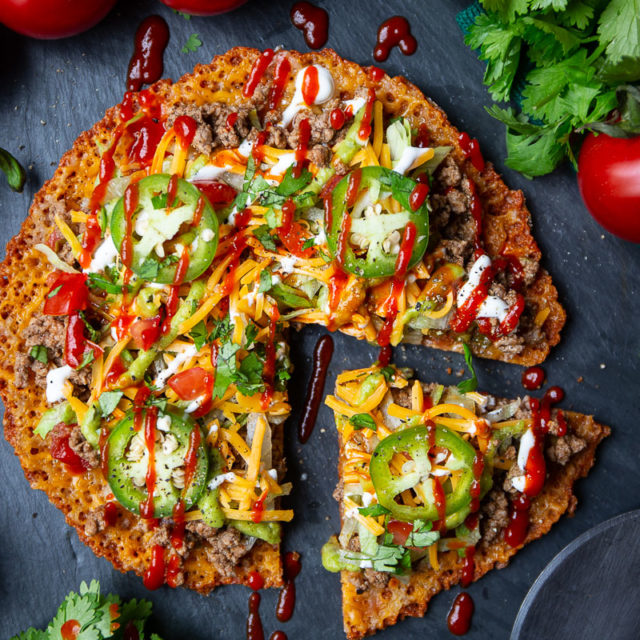 Keto Mexican Pizza on a Cheddar Cheese Crust - WickedStuffed: A Keto ...